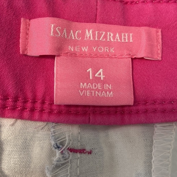 Isaac Mizrahi Tailored Short Dotty Print Flat Front Pockets Women's Size 14 - Picture 9 of 12